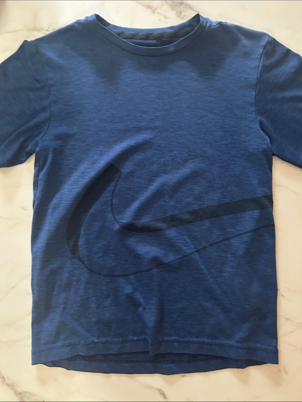 Nike Blue Tee with Large Black Swoosh